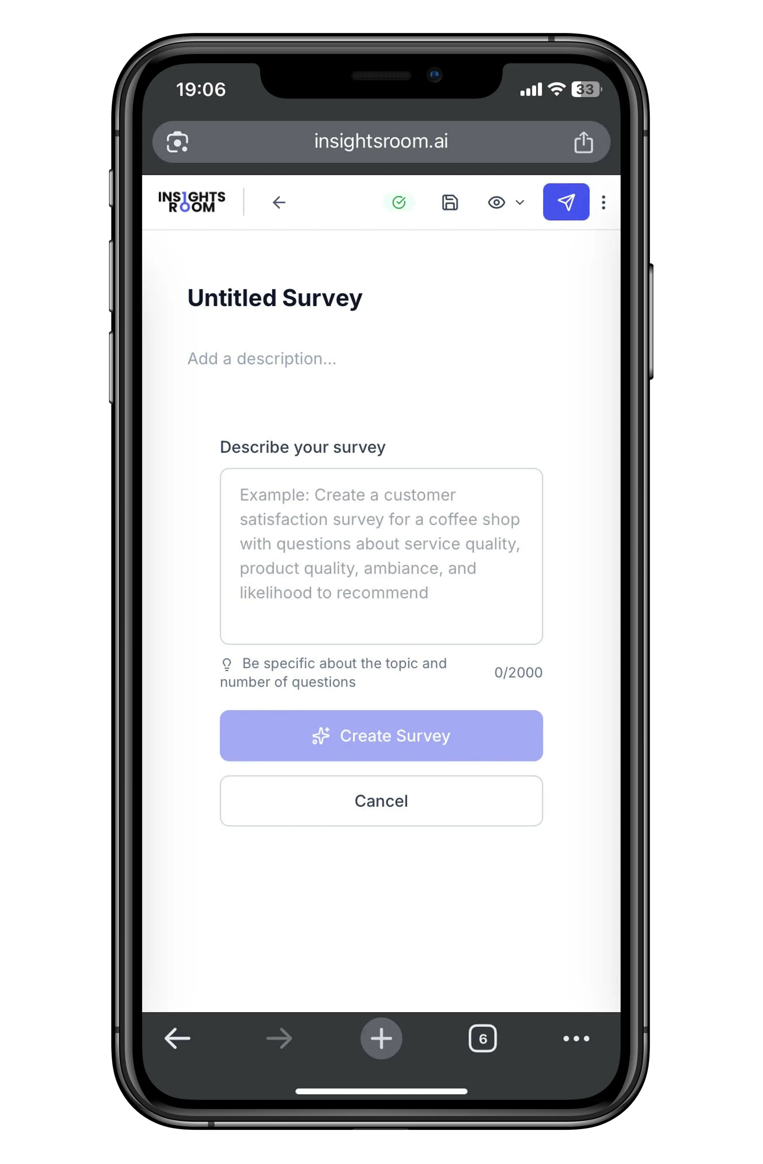 Create survey interface